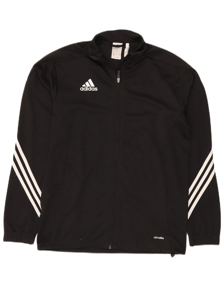 ADIDAS Mens Climalite Tracksuit Top Jacket Medium Black Polyester