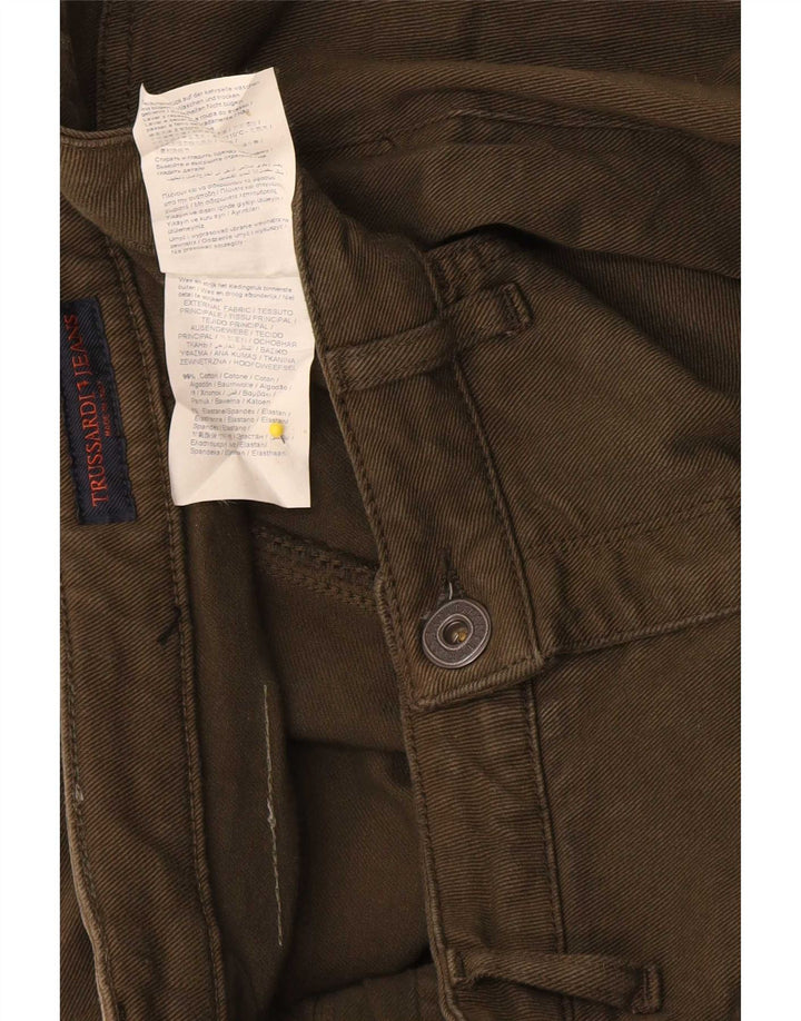 Trussardi Womens Bootcut Jeans W31 L31 Khaki Cotton