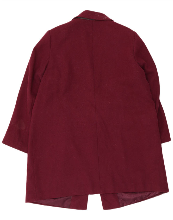 Marks & Spencer Womens Overcoat UK 20 2XL Burgundy Polyester
