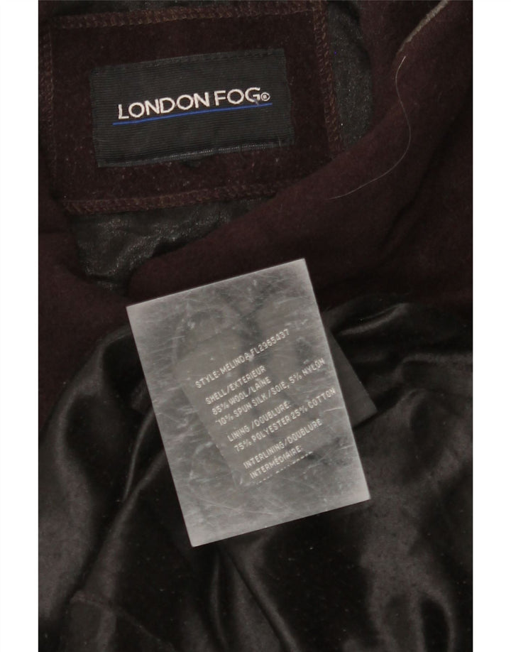 LONDON FOG Womens Overcoat UK 16 Large Brown Wool