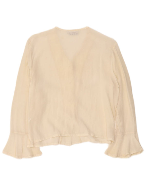 Mirella Mori Womens Relaxed Fit Shirt Blouse UK 10 Small Off White Viscose