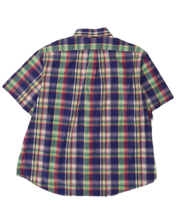 Ralph Lauren Mens Short Sleeve Shirt 2XL Blue Check Cotton