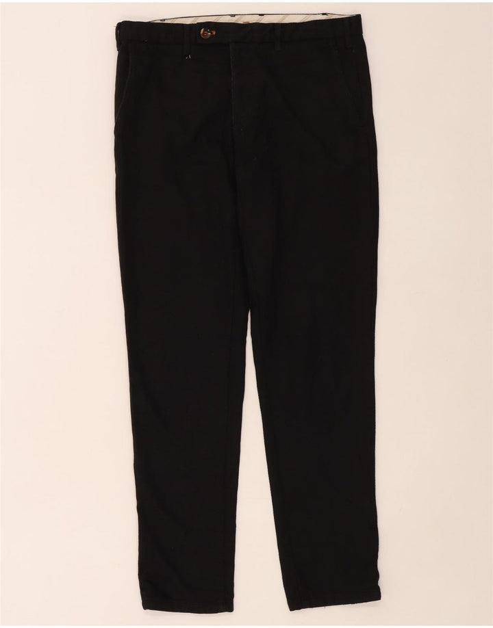 Zara Mens Slim Suit Trousers EU 40 Medium W31 L30 Black Polyester