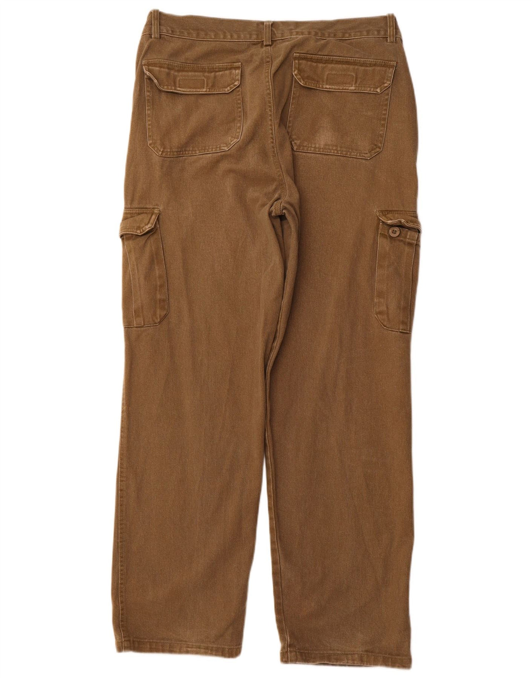 VINTAGE Mens Straight Cargo Trousers EU 52 XL W36 L30 Khaki Cotton