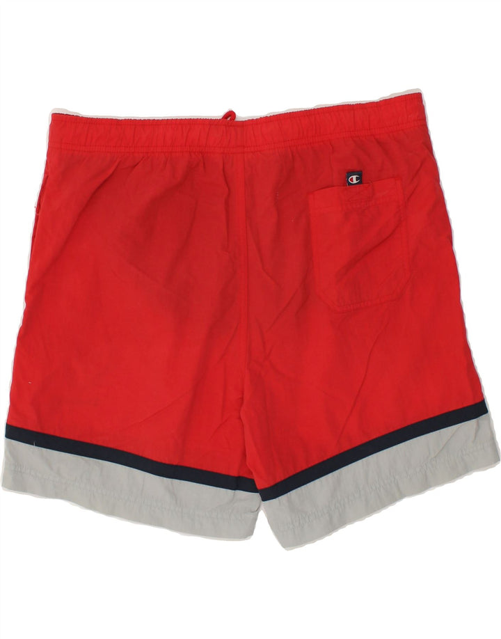 CHAMPION Mens Swimming Shorts Large  Red Colourblock Polyester Vintage Champion and Second-Hand Champion from Messina Hembry 
