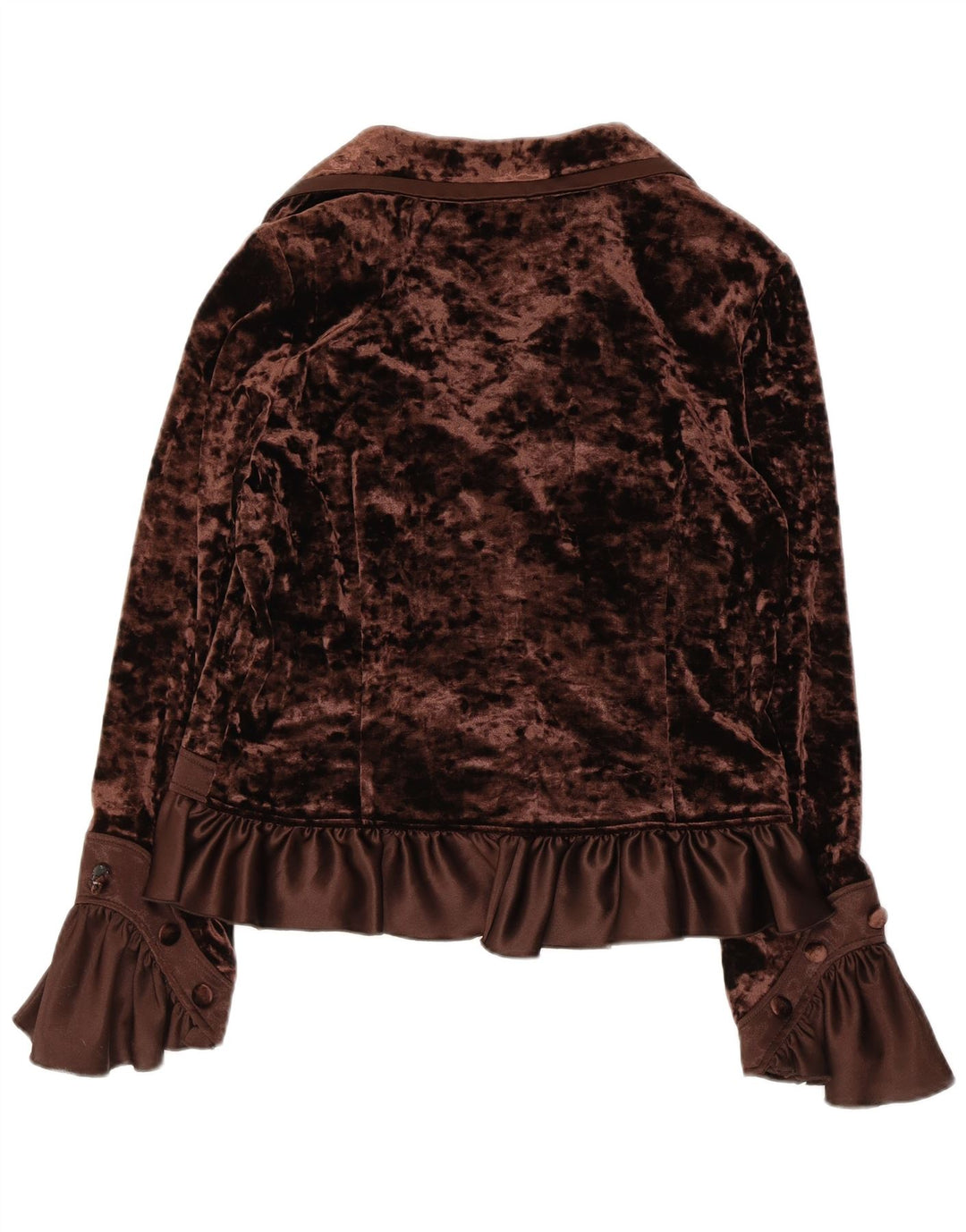 JOSEPH RIBKOFF Womens Velour Shirt Blouse UK 16 Large  Brown Polyester