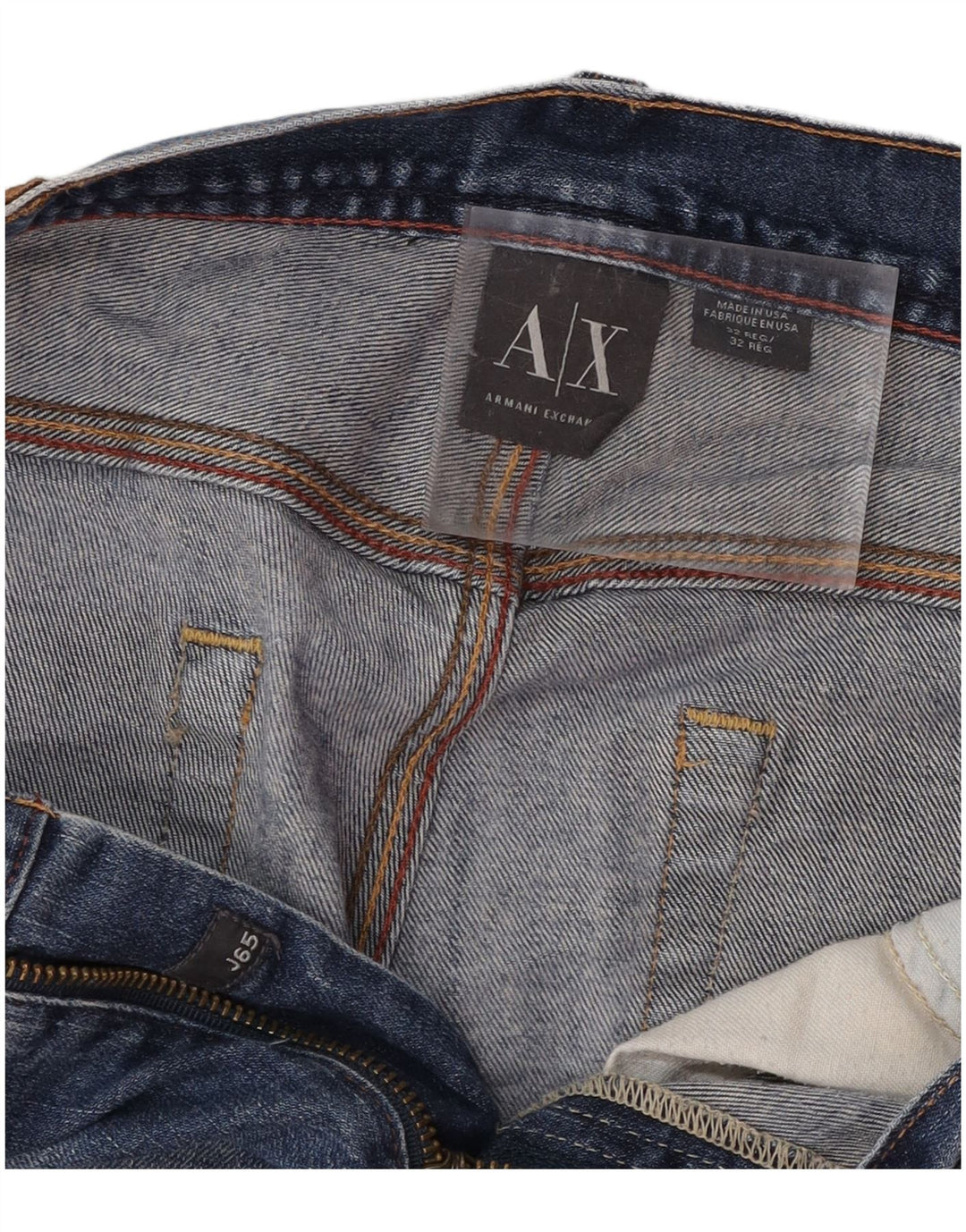 ARMANI EXCHANGE Mens Straight Jeans W32 L29 Blue Cotton
