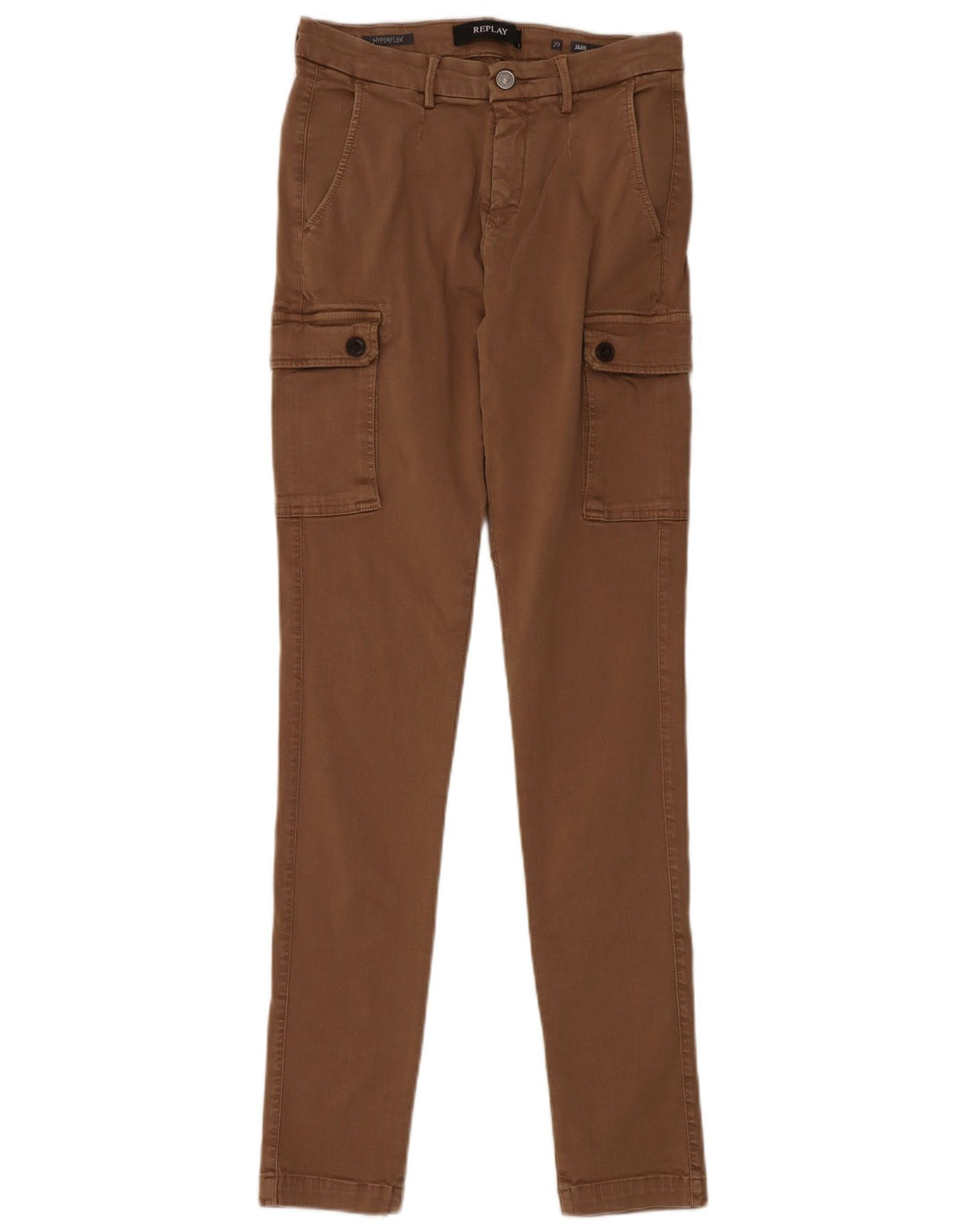 REPLAY Womens Jaan Skinny Cargo Trousers W29 L34 Brown Cotton