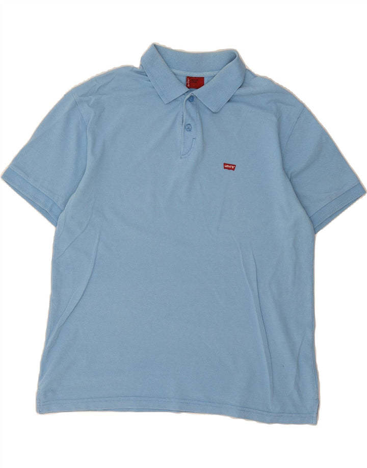 LEVI'S Mens Polo Shirt Large Blue Vintage Levi's and Second-Hand Levi's from Messina Hembry 