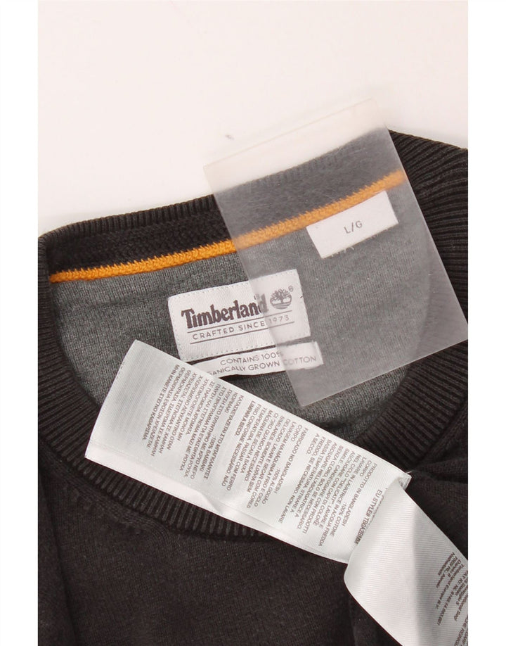 Timberland Mens Crew Neck Jumper Sweater Large Black Cotton