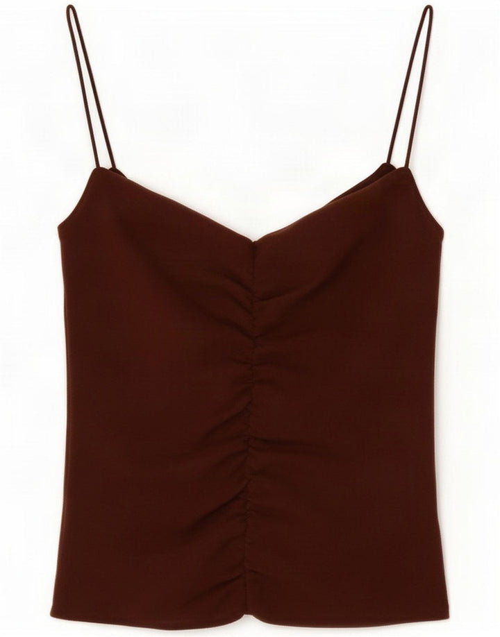 Zara Womens Crop Cami Top UK 8 Small Brown