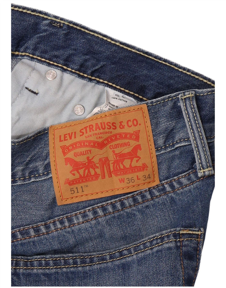 Levi's Mens 511 Slim Jeans W36 L34 Blue Cotton
