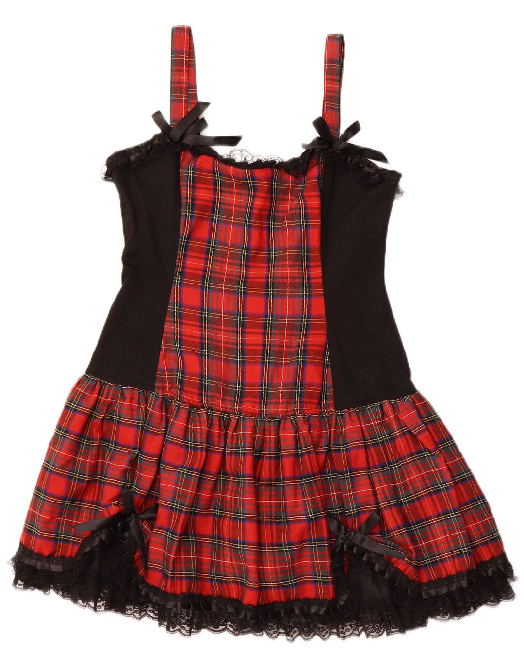 VINTAGE Womens Sleeveless A-Line Dress UK 16 Large Red Check Cotton