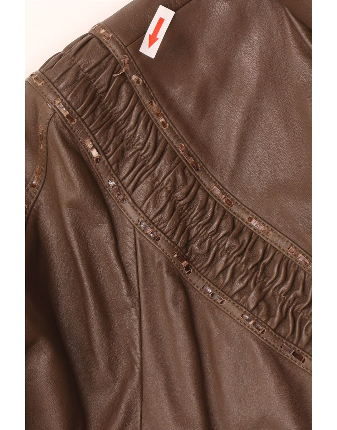 Your Sixth Sense Womens Leather Coat UK 16 Large Brown