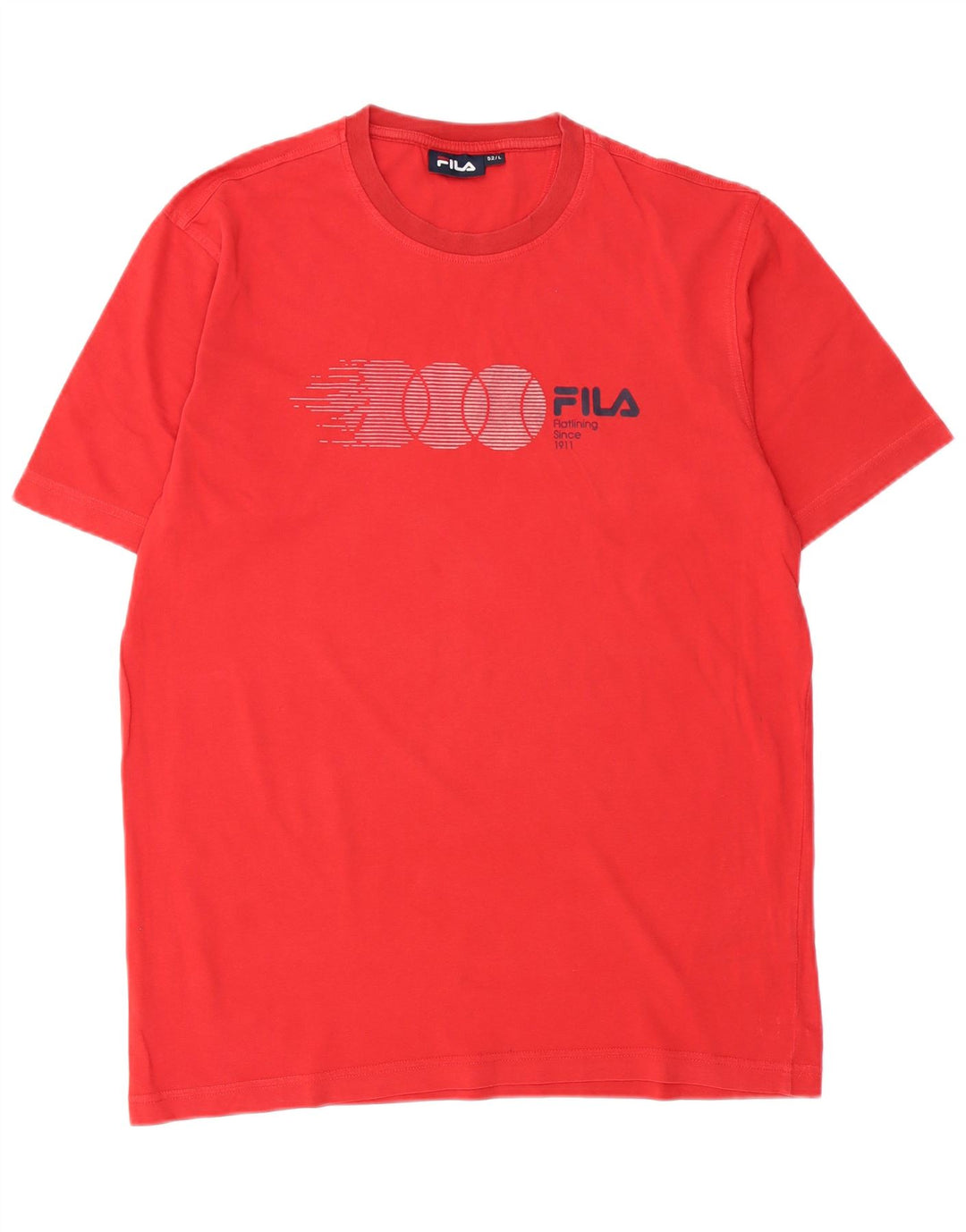 FILA Mens Graphic T-Shirt Top IT 52 Large Red Cotton