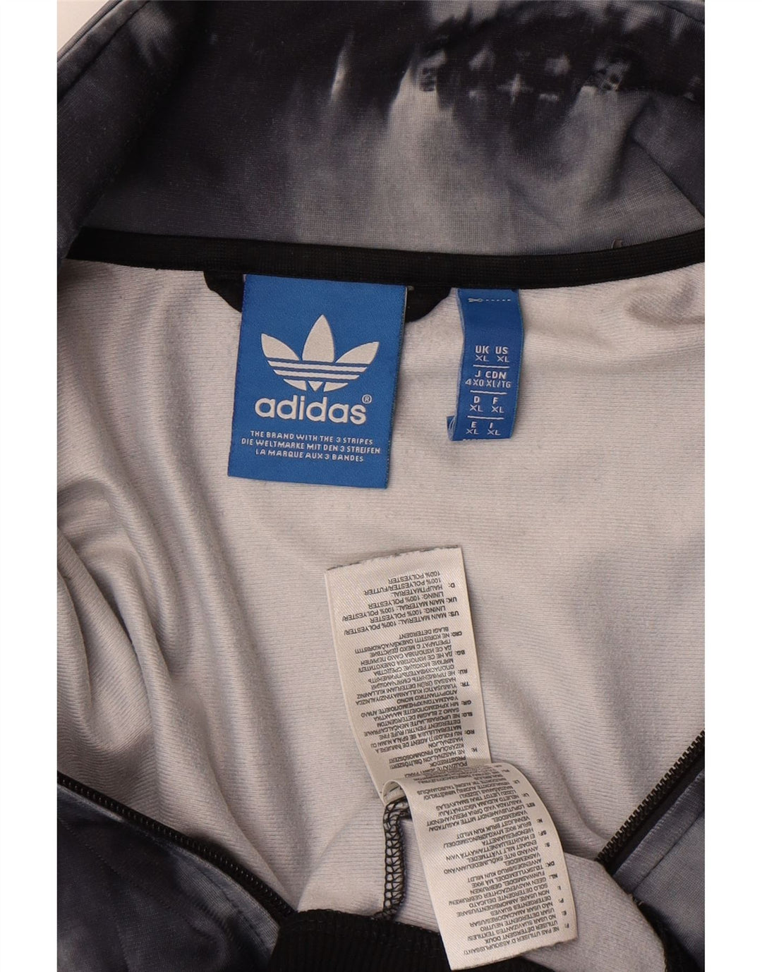 Adidas Mens Tracksuit Top Jacket XL Black Tie Dye