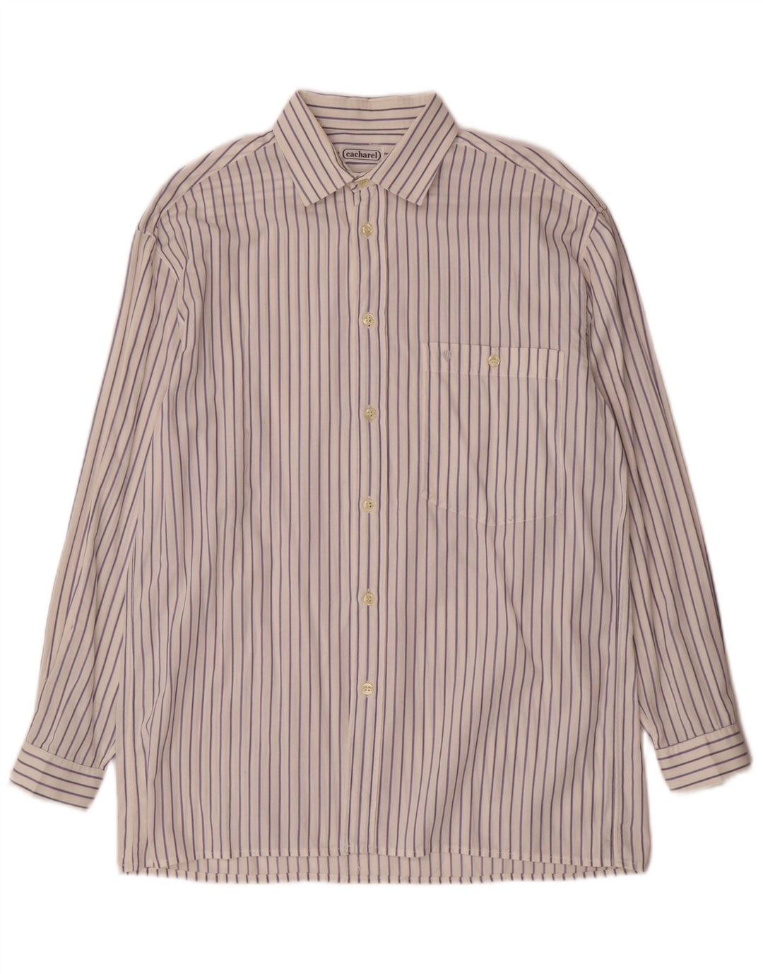 CACHAREL Mens Shirt Size 15 3/4 40 Medium White Striped