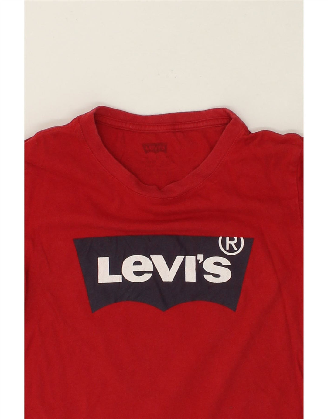 LEVI'S Boys Graphic T-Shirt Top 9-10 Years Medium Red Cotton Vintage Levi's and Second-Hand Levi's from Messina Hembry 