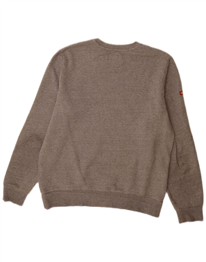 Superdry Mens Graphic Sweatshirt Jumper Large Grey Flecked Cotton