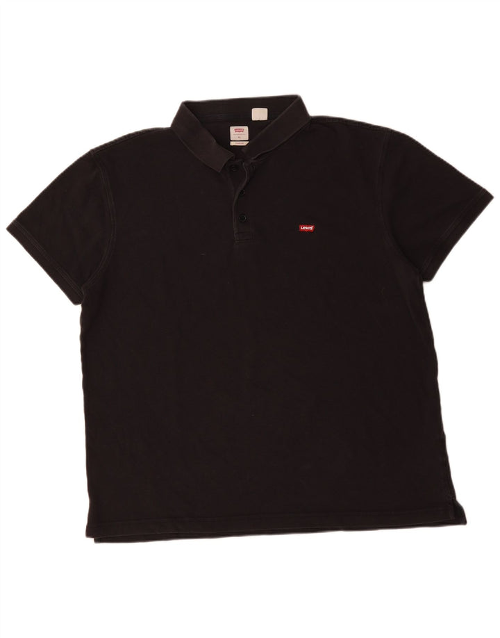 LEVI'S Mens Standard Fit Polo Shirt XL Black Cotton