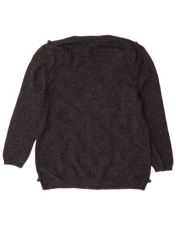 Hobbs Womens Boat Neck Jumper Sweater UK 14 Medium Black Wool Classic