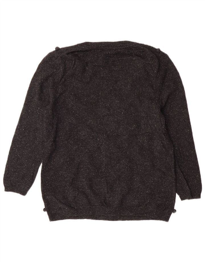 Hobbs Womens Boat Neck Jumper Sweater UK 14 Medium Black Wool Classic