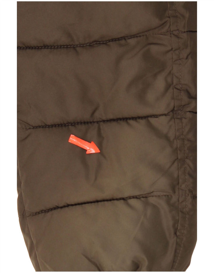 Champion Mens Hooded Padded Jacket UK 38 Medium Khaki Polyester