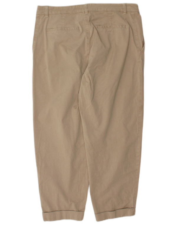 Zara Womens Tapered Cropped Trousers EU 40 Medium W30 L25 Beige