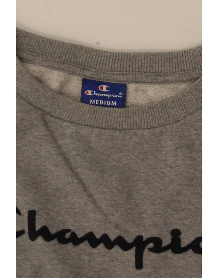 Champion Mens Graphic Sweatshirt Jumper Medium Grey Flecked