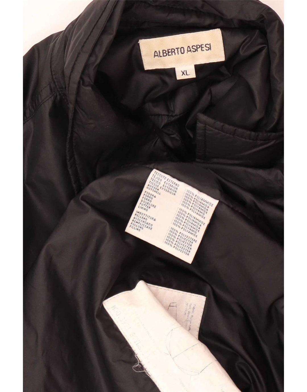 Alberto Aspesi Mens Bomber Jacket UK 42 XL Black Polyamide