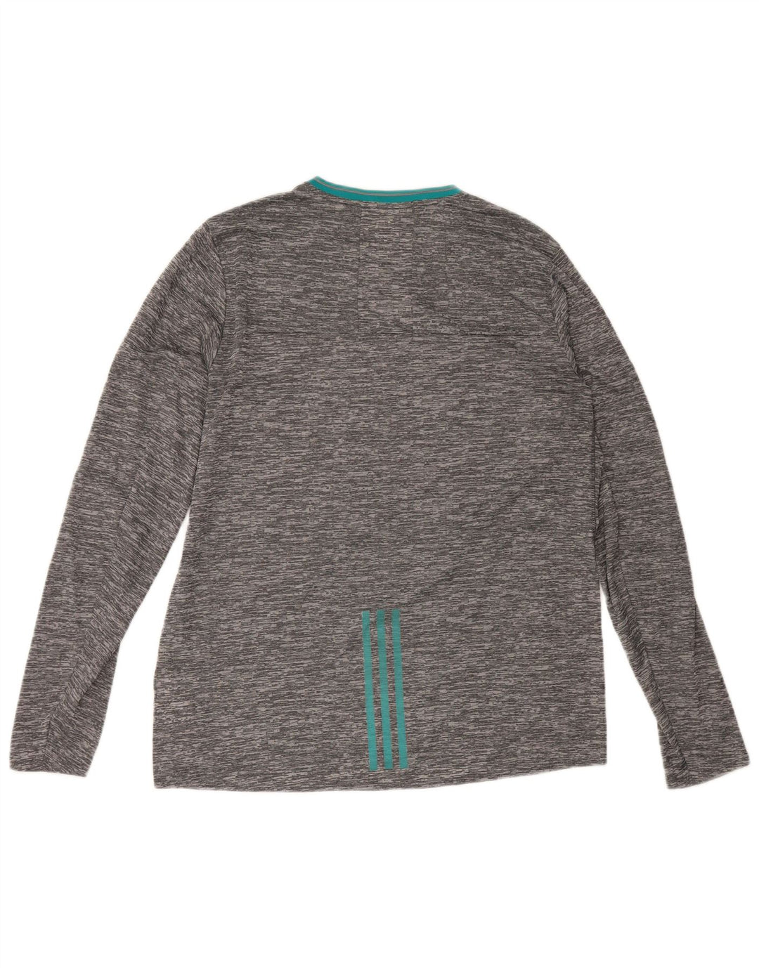 Adidas Mens Climalite Top Long Sleeve Large Grey Flecked Polyester