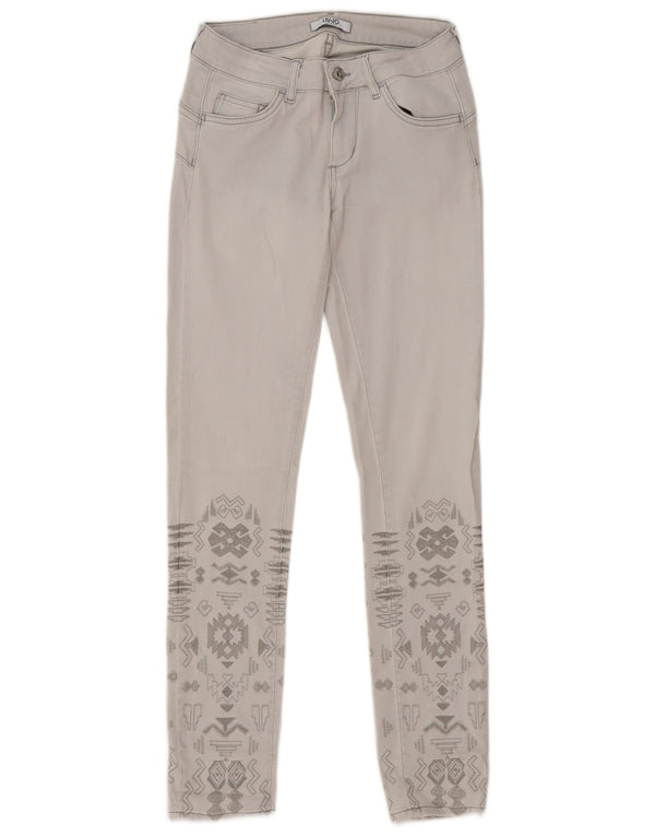 Liu Jo Womens Slim Jeans W28 L31 Grey Geometric