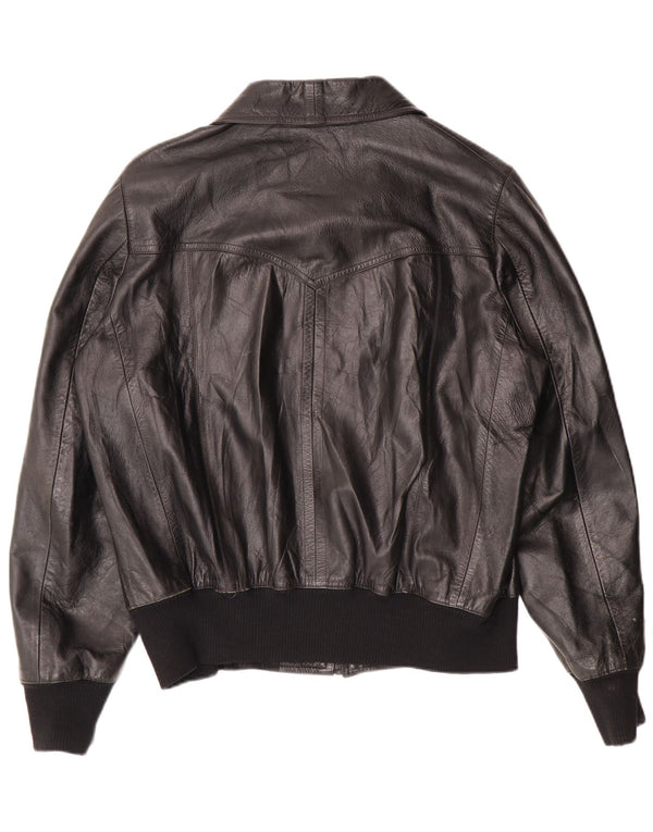 Vintage Mens Leather Jacket UK 38 Medium Black Classic