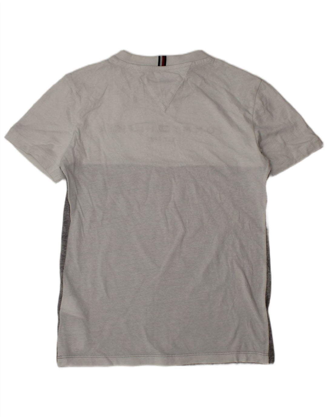 TOMMY HILFIGER Boys Graphic T-Shirt Top 9-10 Years Grey Colourblock Cotton