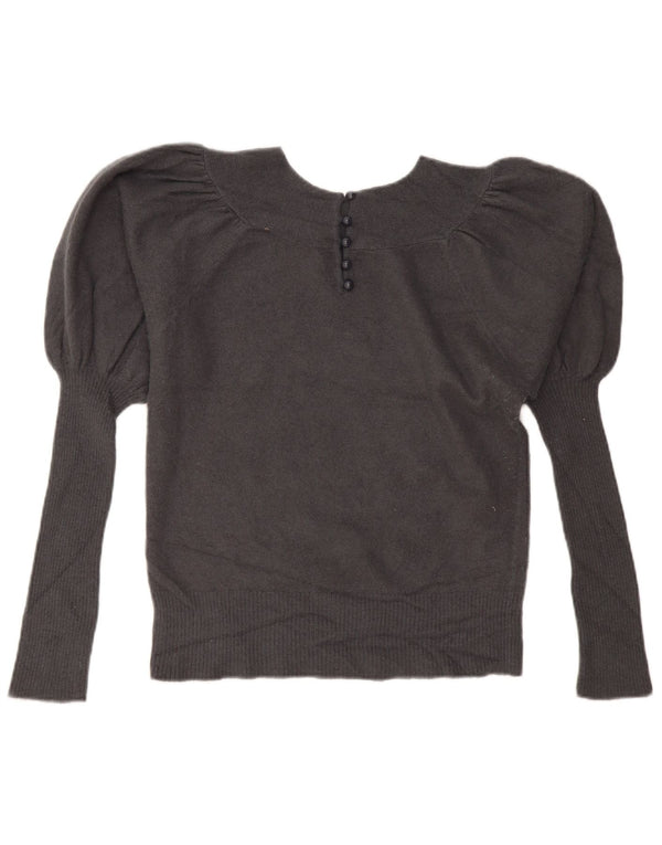 French Connection Womens Boat Neck Jumper Sweater UK 14 Large Grey Angora