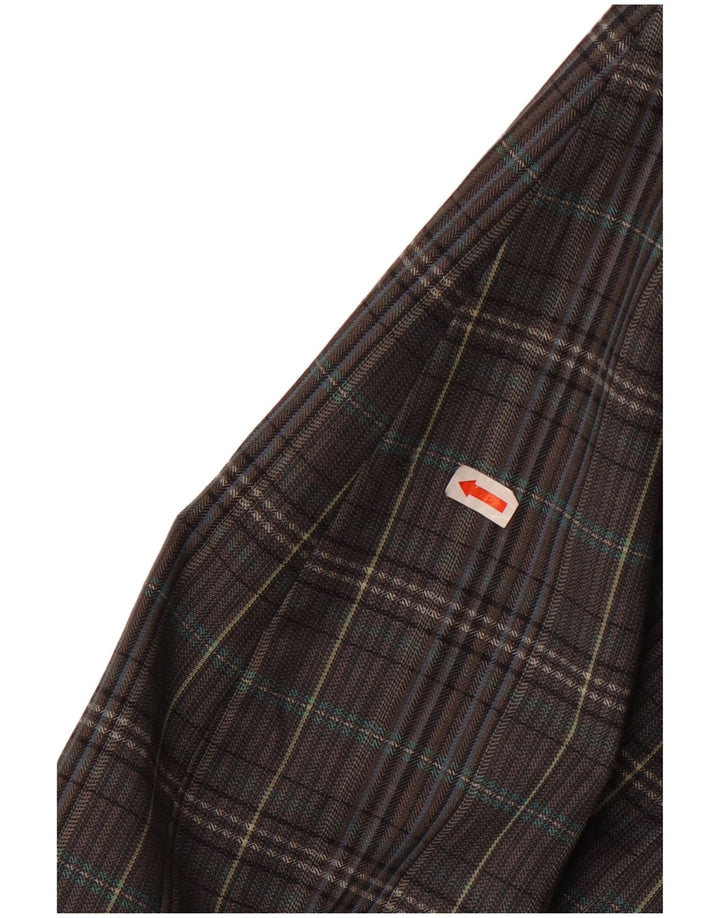 Gianluca Lorenzi Mens 2 Button Blazer Jacket IT 56 3XL Grey Check Wool