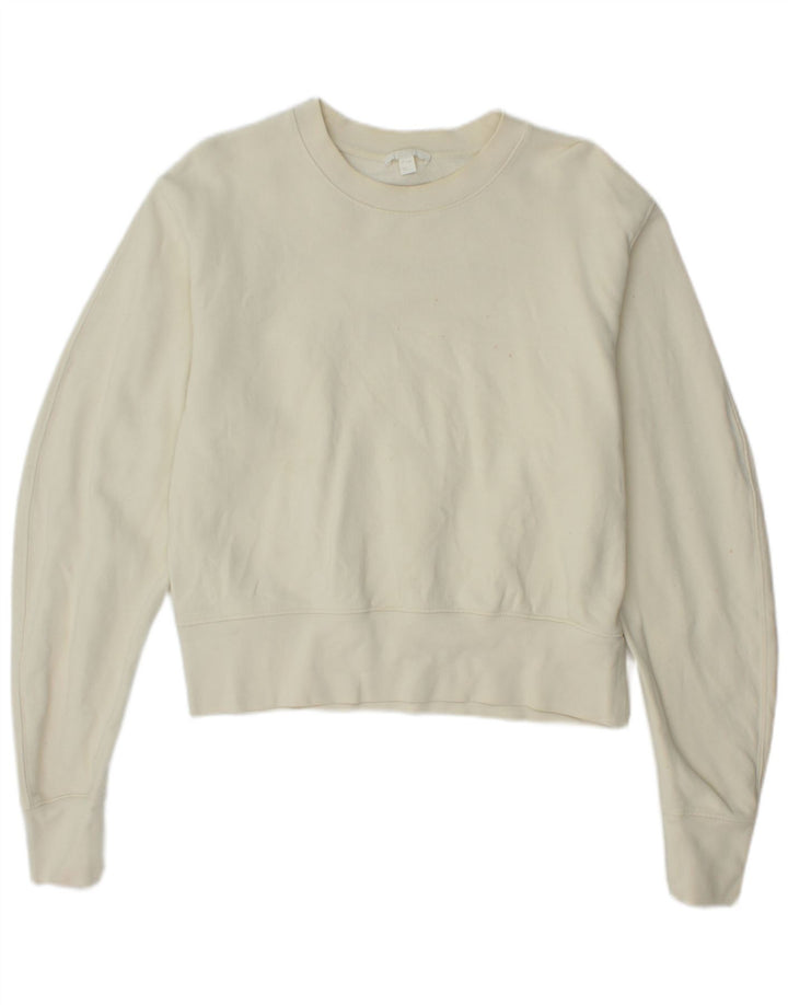 Cos Womens Oversized Sweatshirt Jumper UK 10 Small Off White Cotton