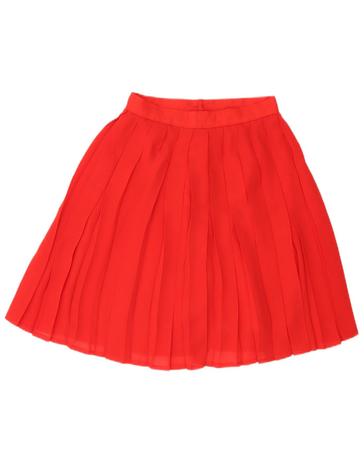 Vintage Womens Pleated Skirt W24 XS Red