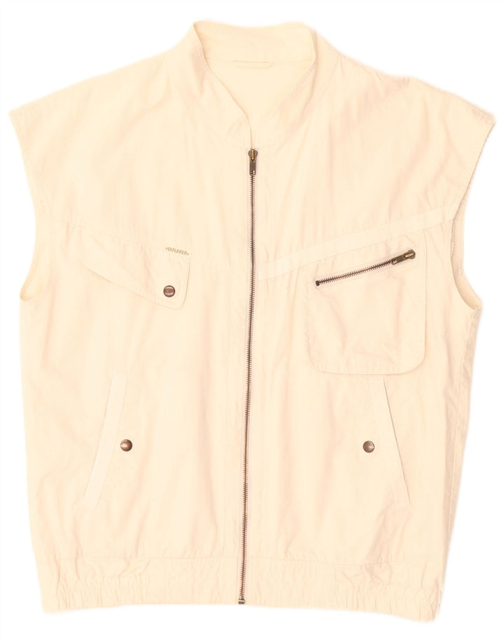 Explorer Mens Utility Gilet UK 38 Medium Off White Cotton