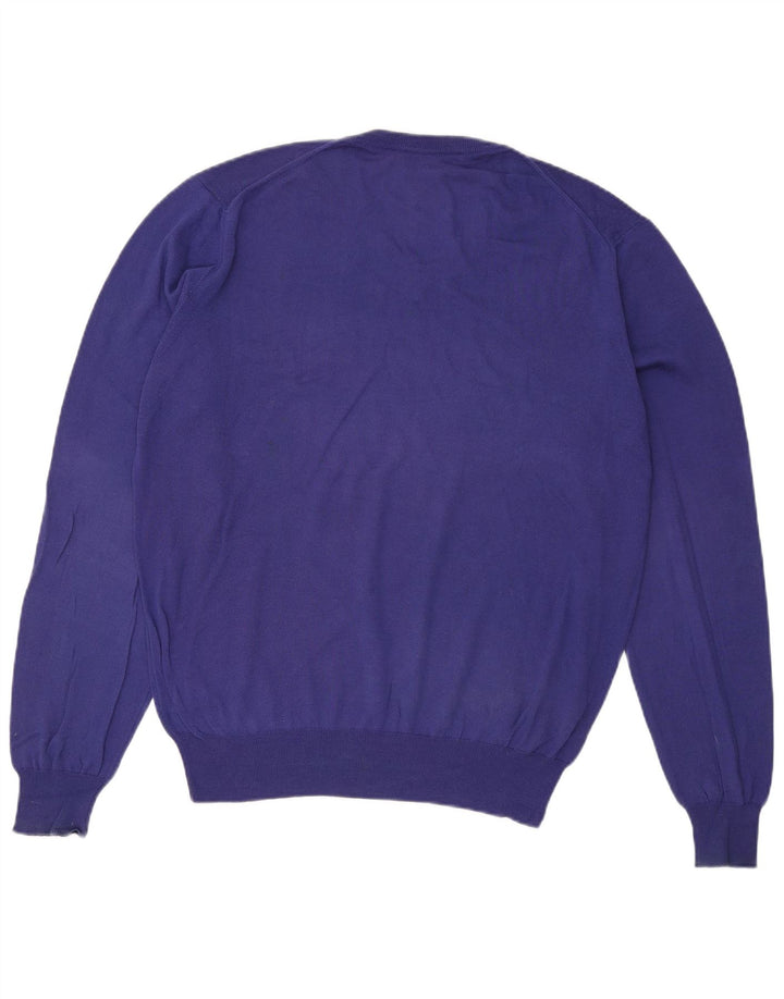 Fred Perry Mens V-Neck Jumper Sweater 2XL Purple Cotton