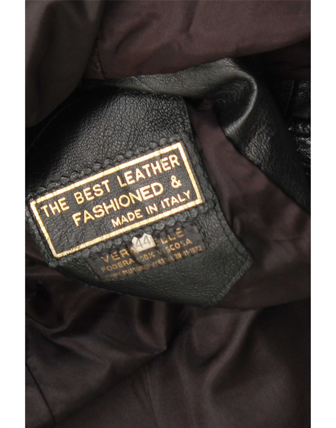 Vintage Womens Leather Jacket IT 44 Medium Black Leather
