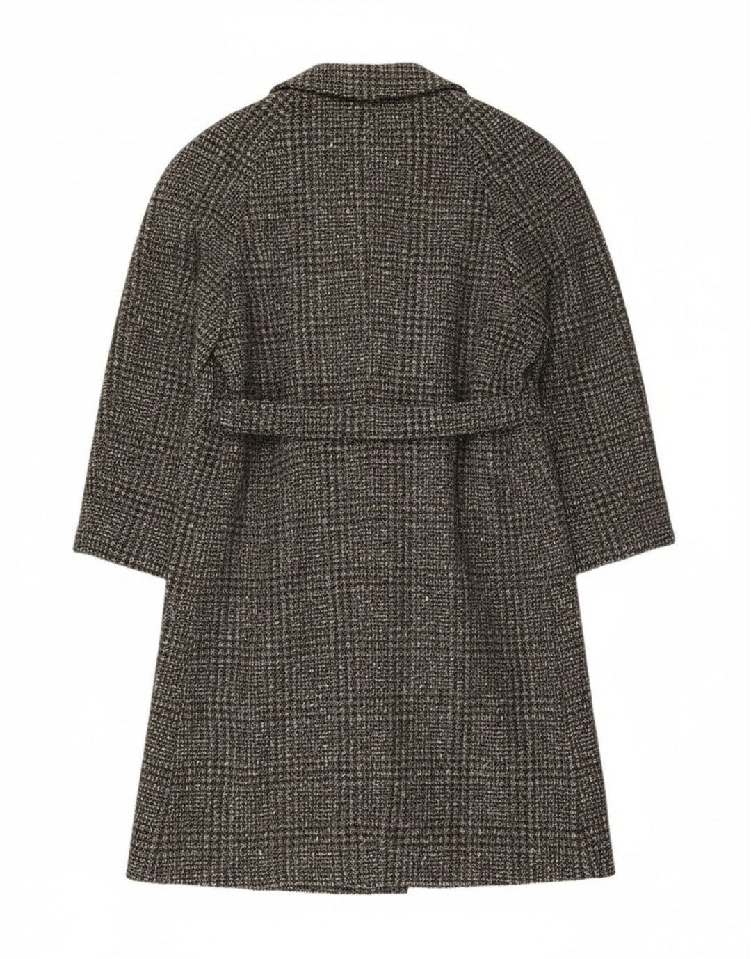 Vintage Womens Overcoat IT 54 3XL Grey Check Virgin Wool