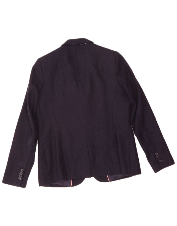 Crew Clothing Womens 2 Button Blazer Jacket UK 12 Medium  Navy Blue Wool