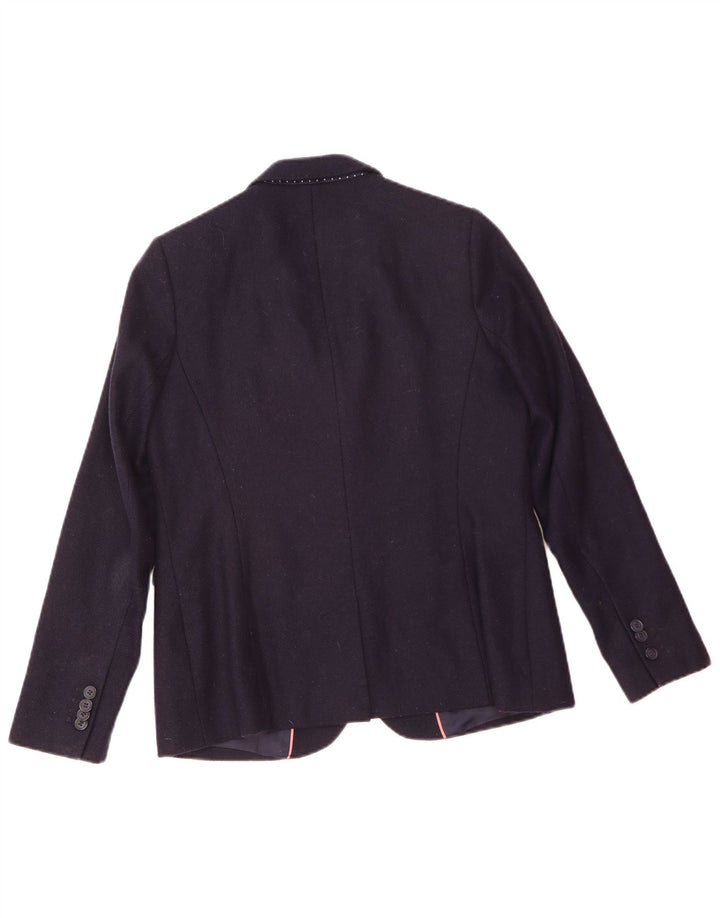 Crew Clothing Womens 2 Button Blazer Jacket UK 12 Medium  Navy Blue Wool