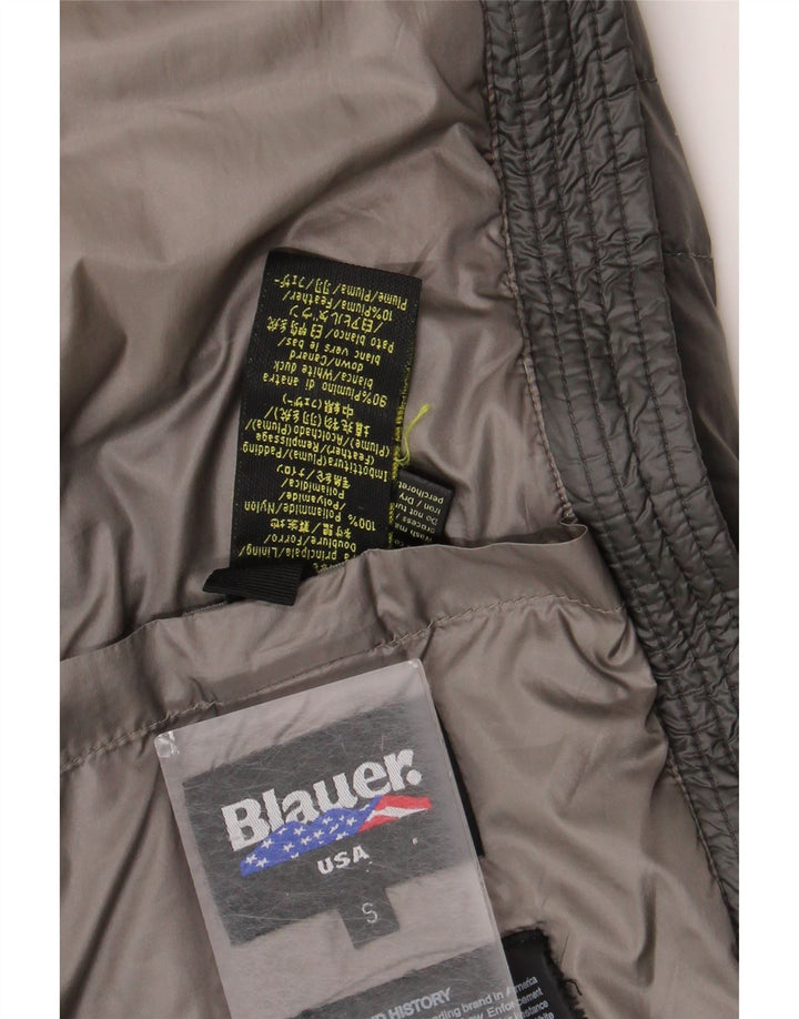 Blauer Mens Hooded Padded Jacket UK 36 Small Grey Nylon