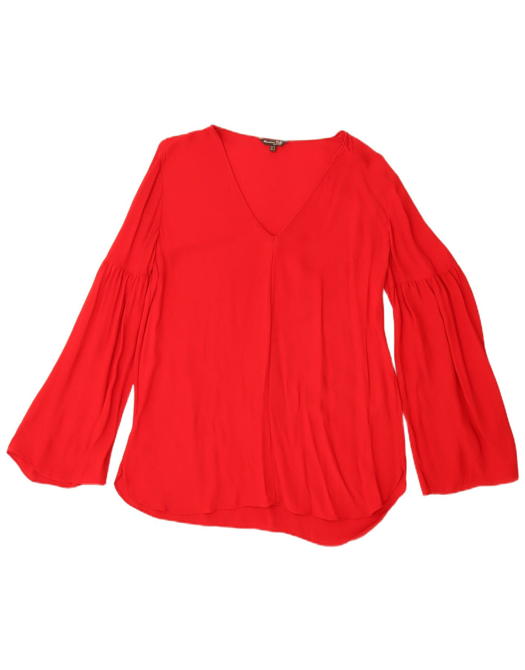 Massimo Dutti Womens Long Sleeve Blouse Top EU 38 Small Red Viscose