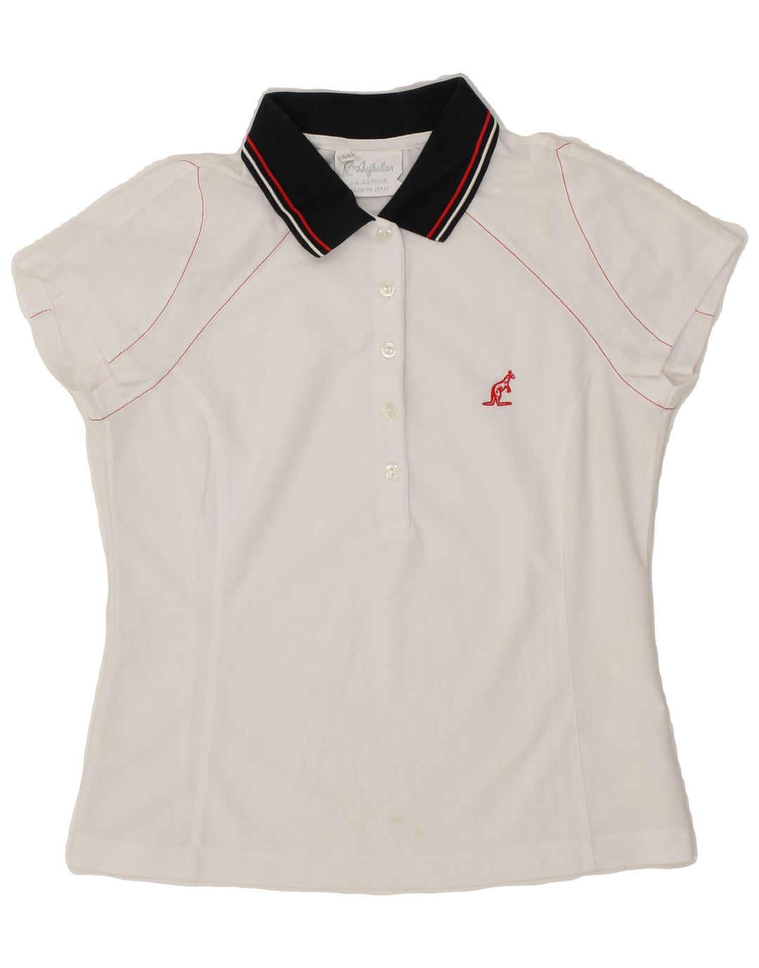 AUSTRALIAN L'ALPINA Womens Polo Shirt IT 44 Medium White Vintage AUSTRALIAN L'ALPINA and Second-Hand AUSTRALIAN L'ALPINA from Messina Hembry 