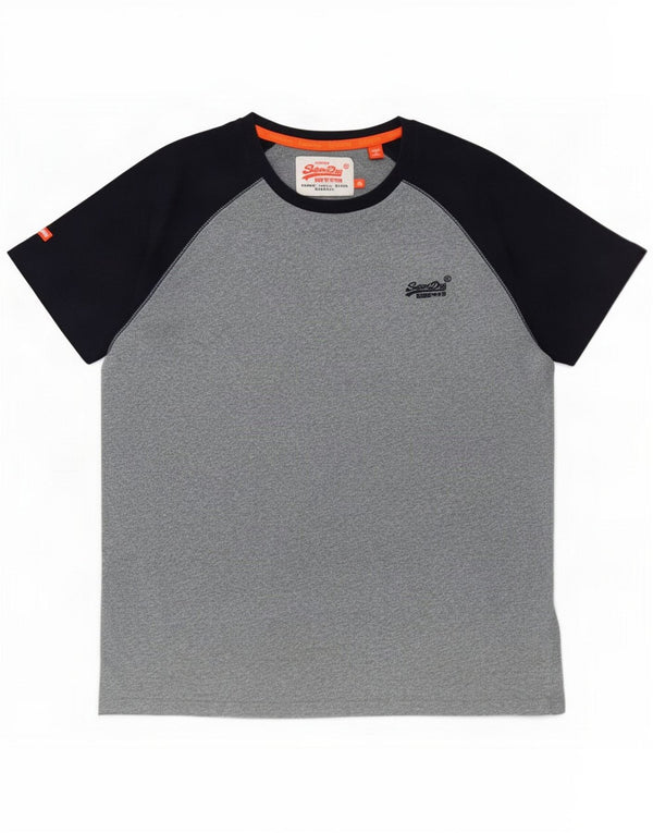 Superdry Mens T-Shirt Top XL Grey Colourblock