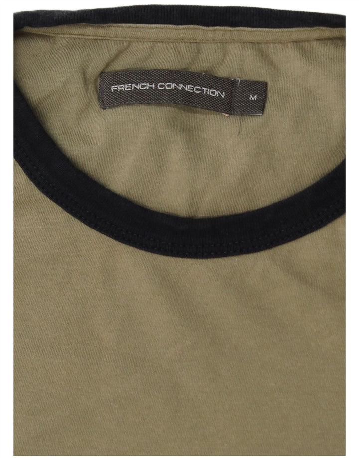 FRENCH CONNECTION Mens T-Shirt Top Medium Khaki Cotton