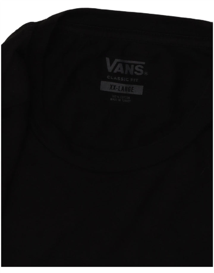 VANS Mens Classic Fit Graphic T-Shirt Top 2XL Black Cotton